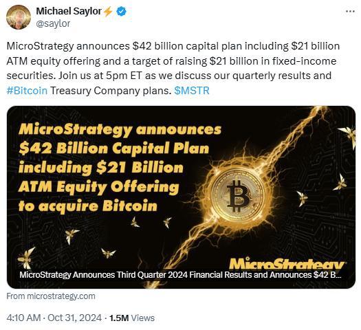 金沙威尼斯持仓超越美国政府！微策略重磅宣布：未来三年筹资420亿美元买比特币